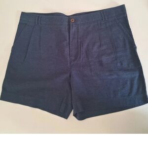 NWT Patagonia Hemp & Organic Cotton Navy Pleated Shorts ■ Size 2
